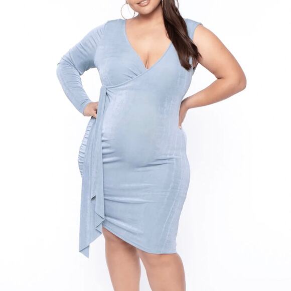 NWT Bump Biddy Maternity Sash One Sleeve Dress Size Small - Picture 2 of 12